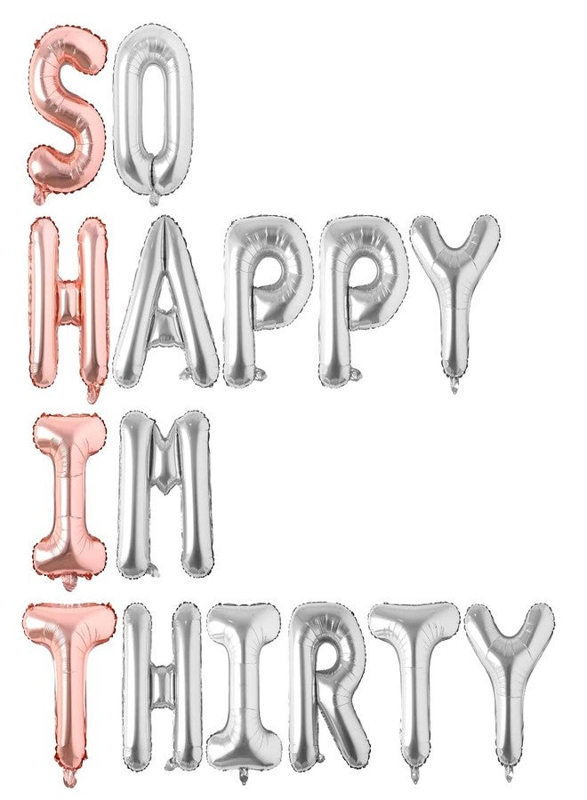 Atpata Funky So Happy I Am Thirty Text Foil Balloons 16 inches, Multicolour (Foil-SHIT30) - Image 1